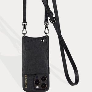 NWT - Bandolier Black Emma iPhone 14 Case (with long strap) + Wristlet